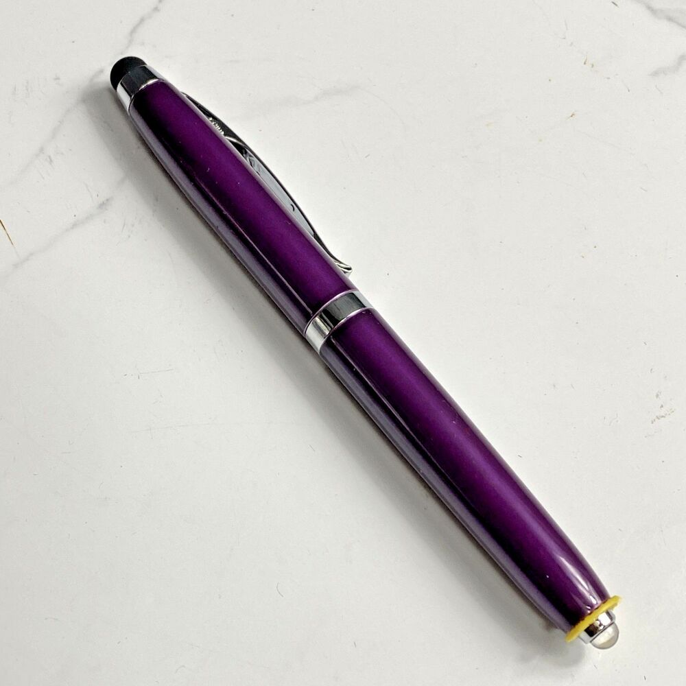 Adler Lexi 3-in-1 LED Lighted Tip Pen Stylus Purple Metal Ballpoint Black Ink - Picture 10 of 10